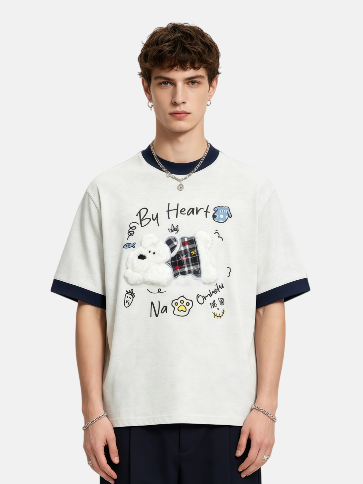 Haaura Cartoon Dog & Heart Tee