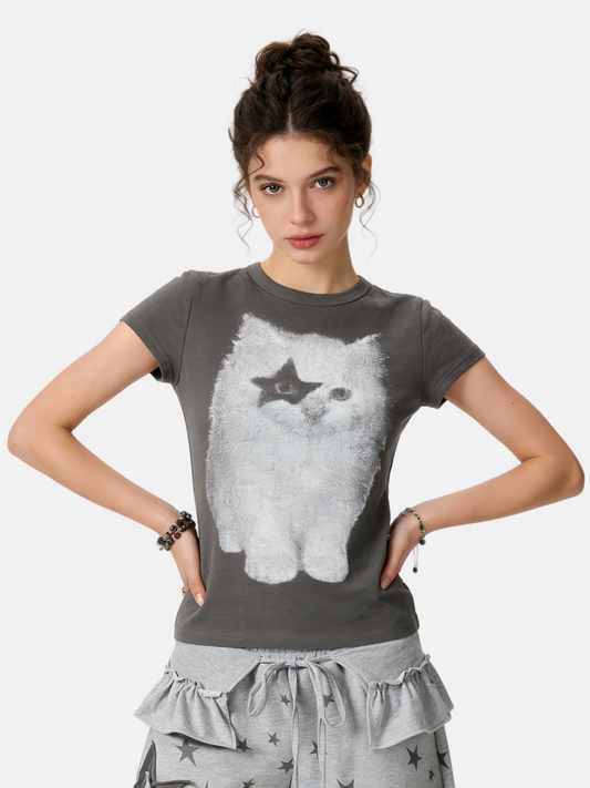 Haaura Cat Airbrush Baby Tee