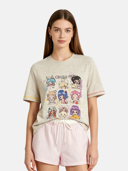 Haaura Color Block Sleeve Oversized Tee