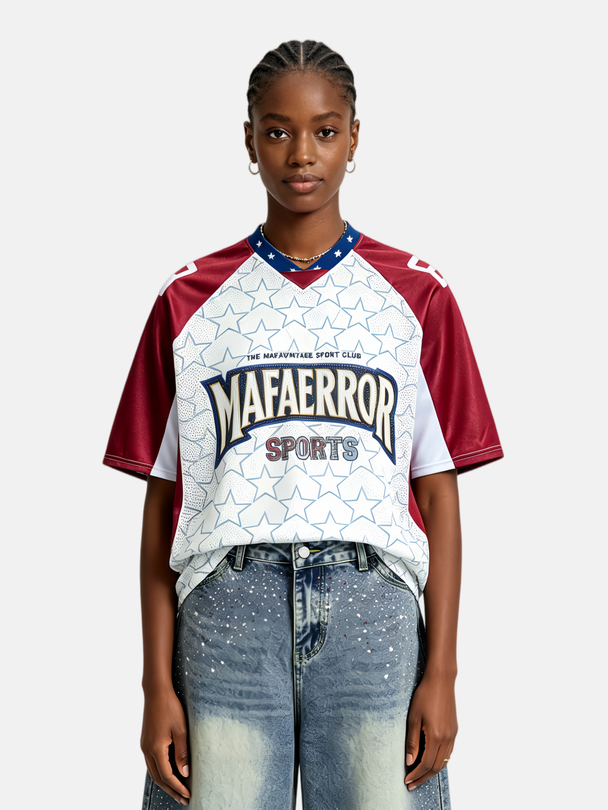Haaura Color Block Star Oversized Tee