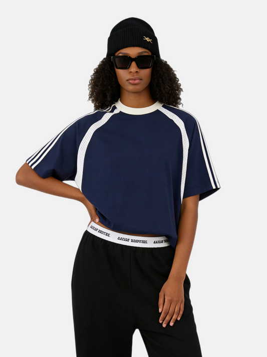 Haaura Contrast Mesh Panel Sports Tee