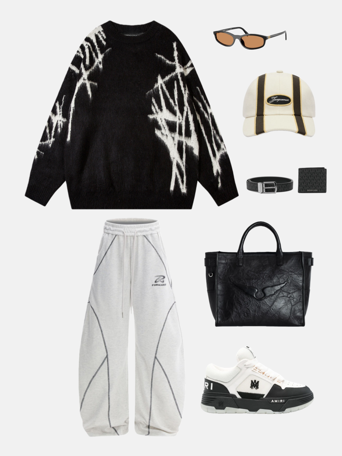 Haaura Irregular Graffiti Graphic Sweater