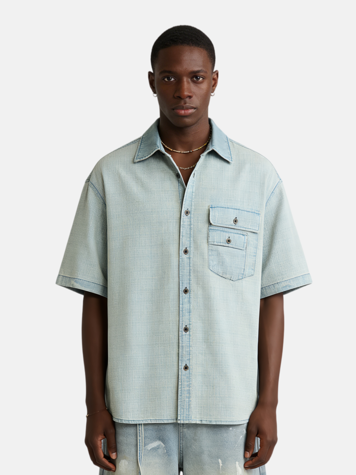 Haaura Layered Pocket Short Sleeve Shirt