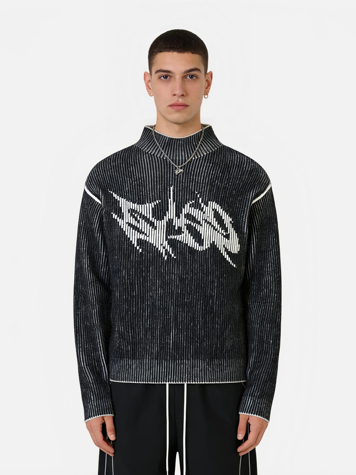 Haaura Symbol-Intarsia Turtleneck Sweater