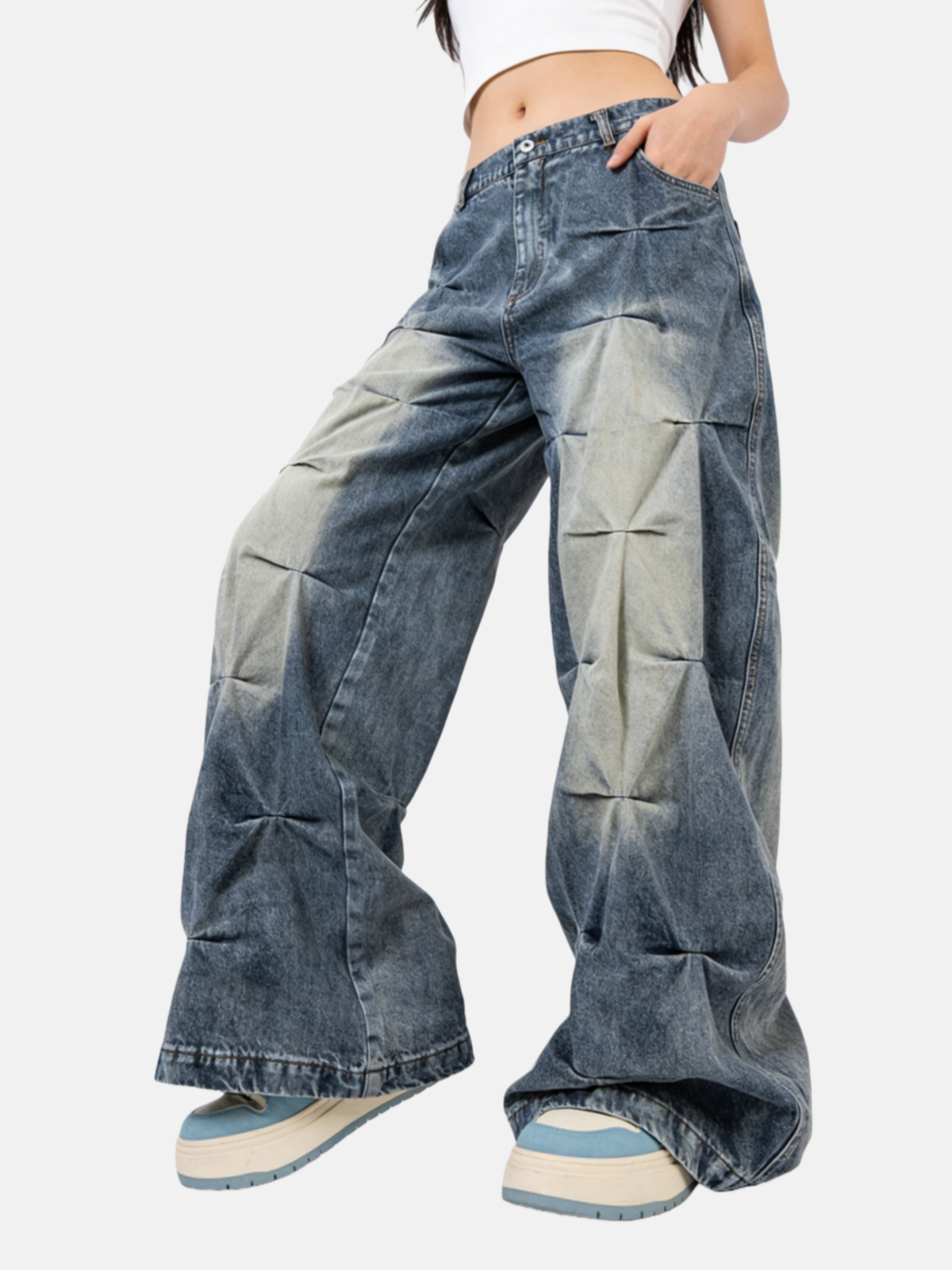 Haaura Textured Wash Super Baggy Jeans