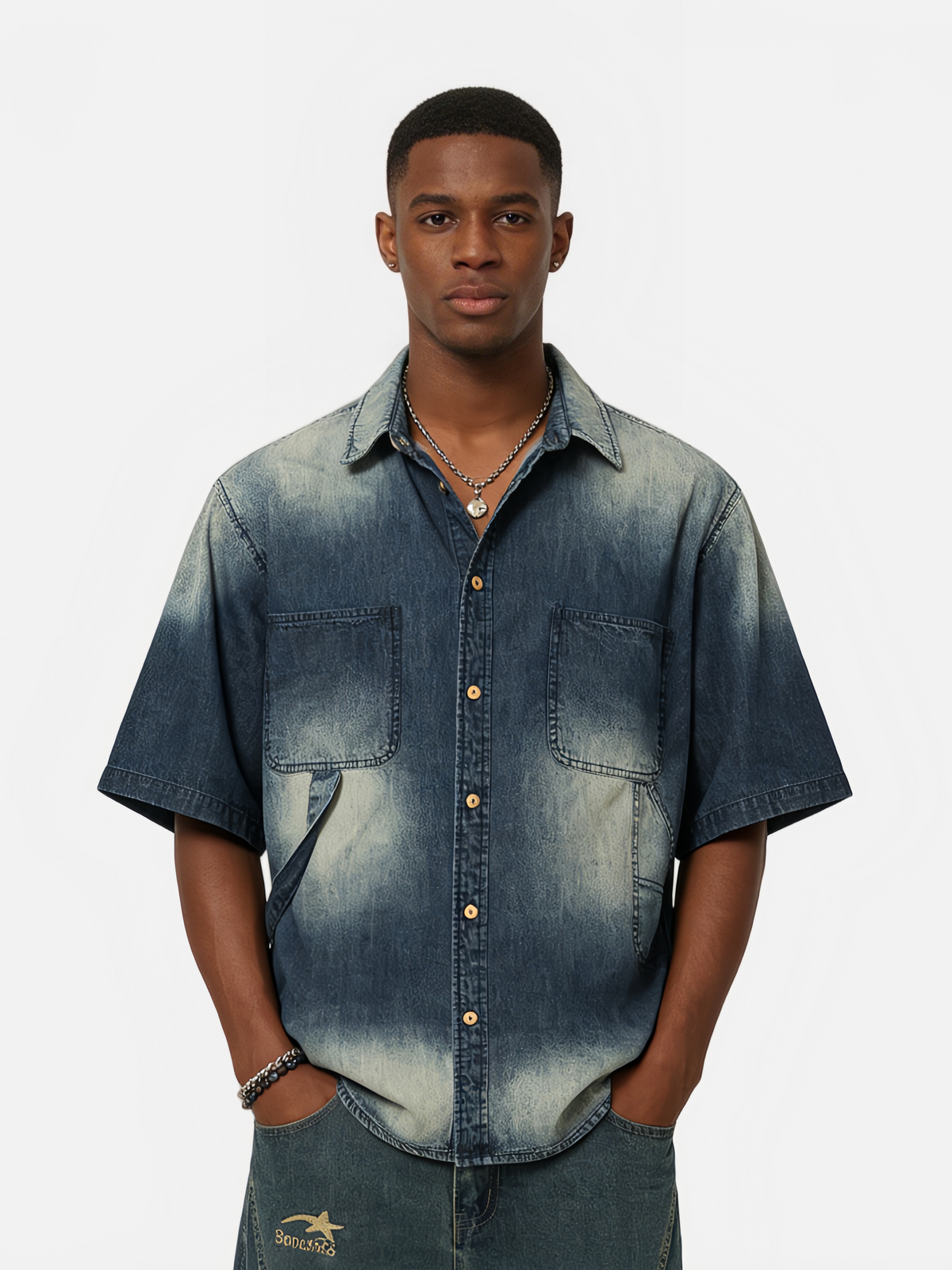 Haaura Utility Style Denim Shirt