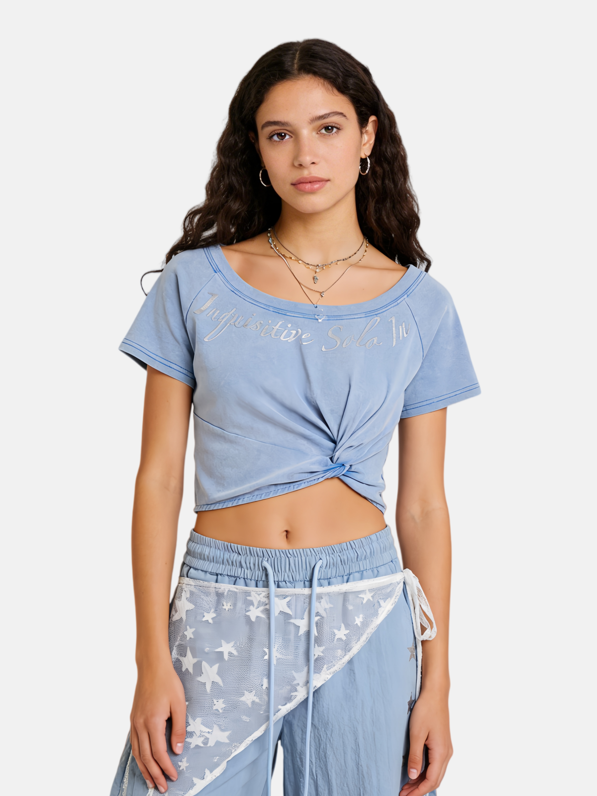 Haaura Washed Pleated Baby Tee