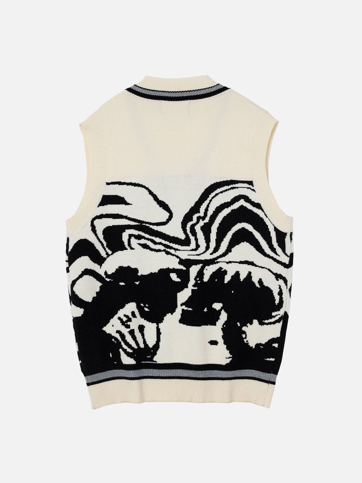 Haaura Skeleton Portrait Graphic Sweater Vest