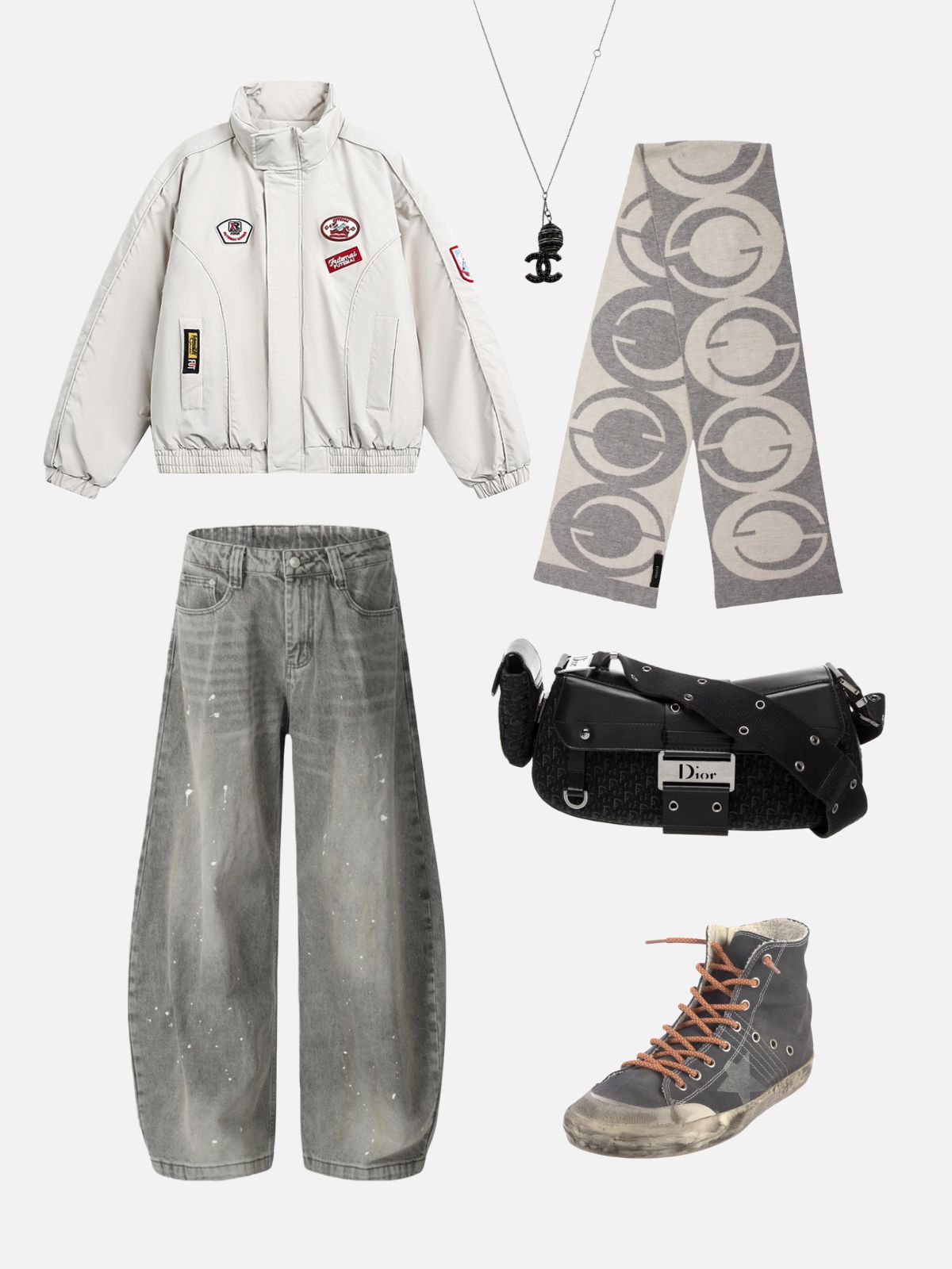 Haaura Stand Collar Patch & Badge Jacket