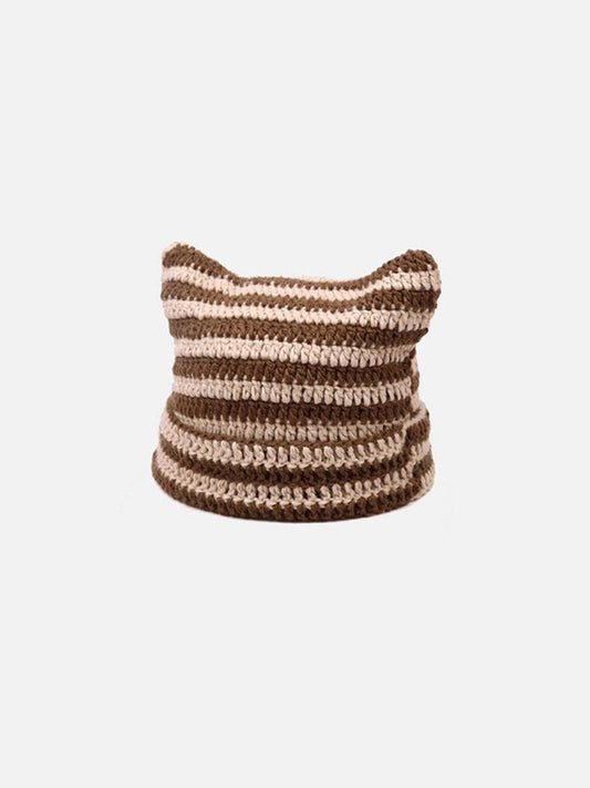 Stripe Cat Ear Beanie