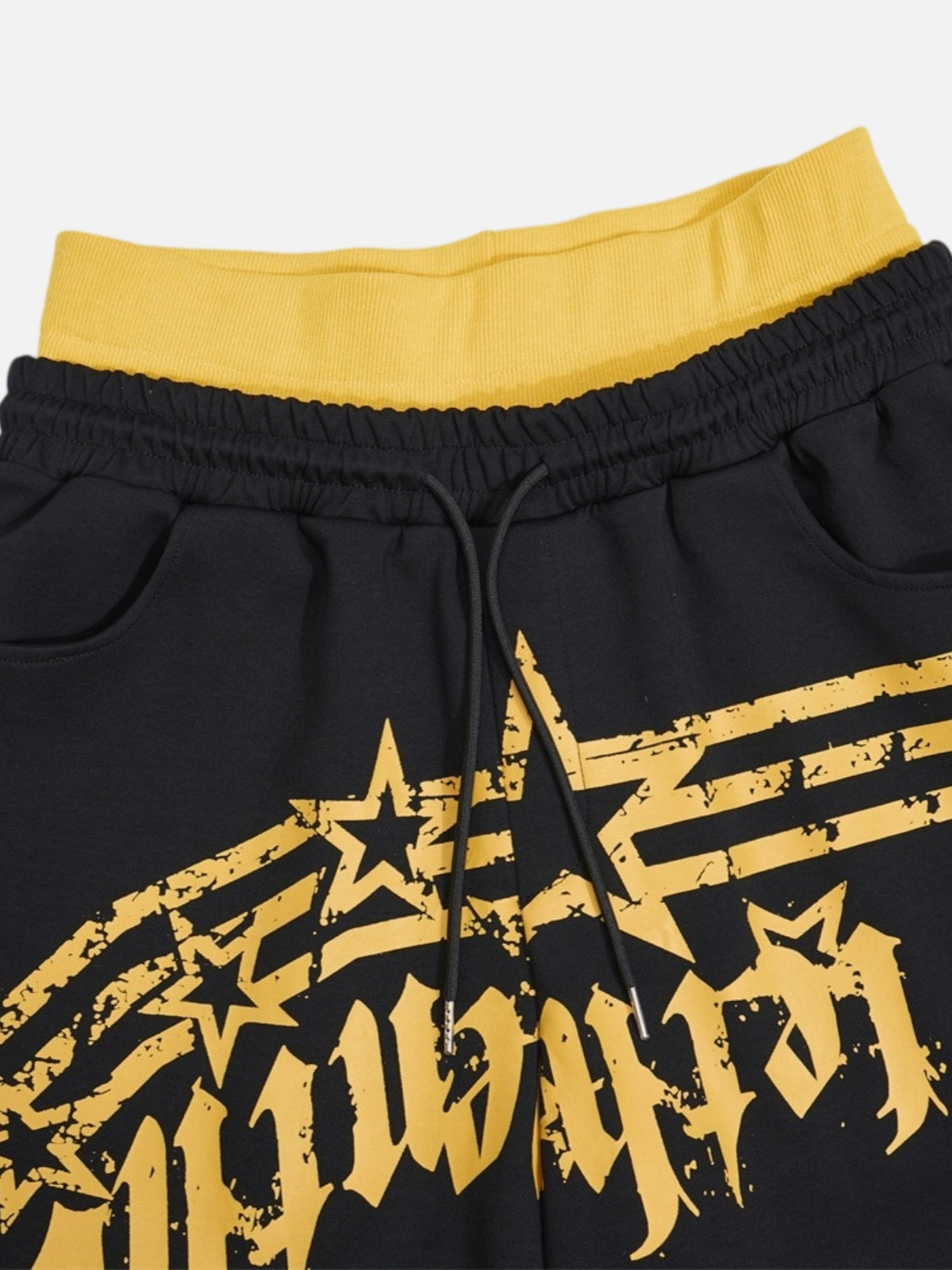 Haaura Contrast Waist Graffiti Star Sweatpants