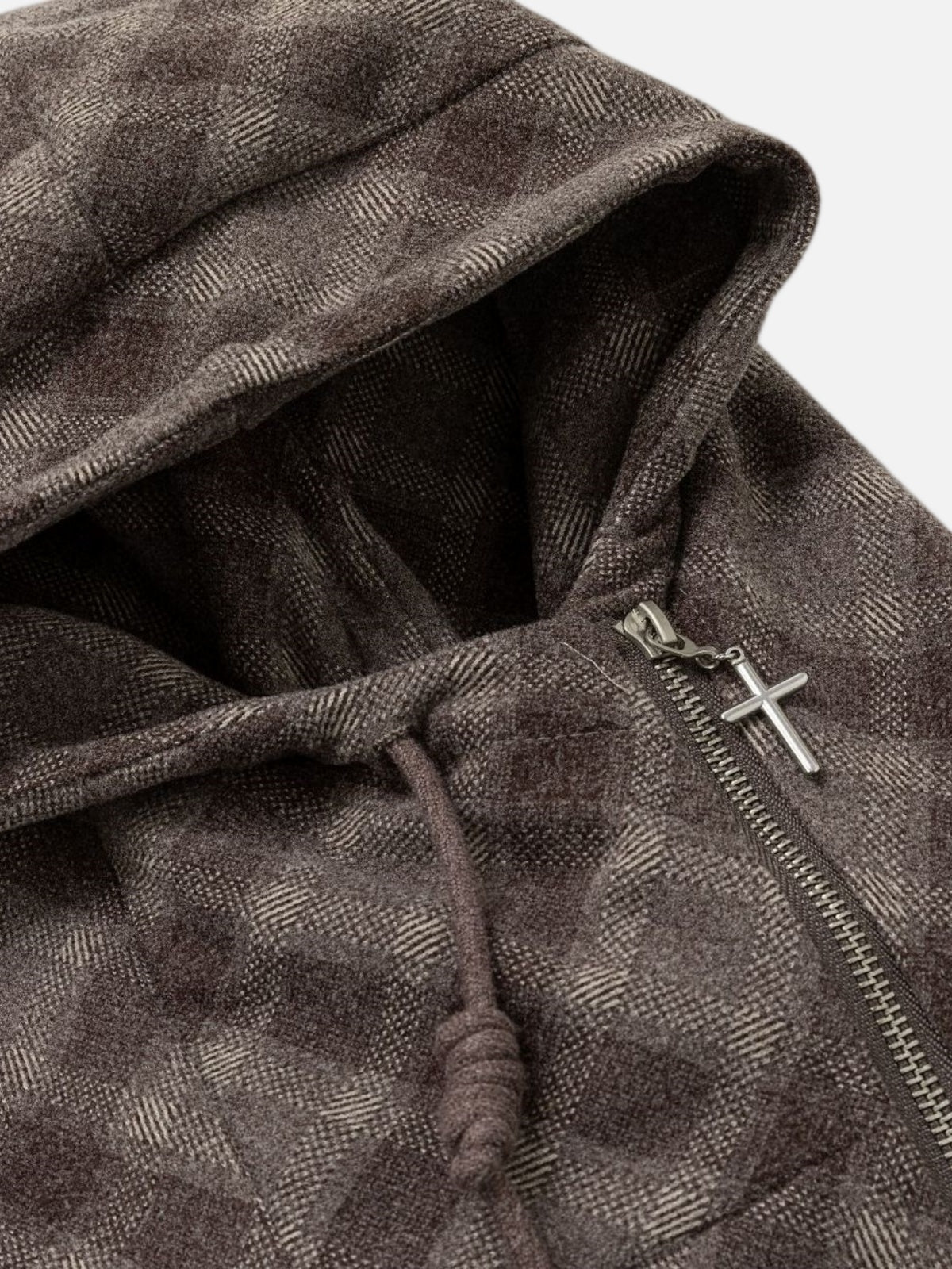 Haaura Argyle Zip Up Hoodie