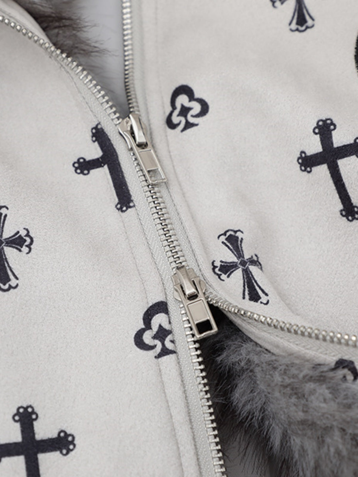 Haaura Cross Plush Trim Hooded Jacket