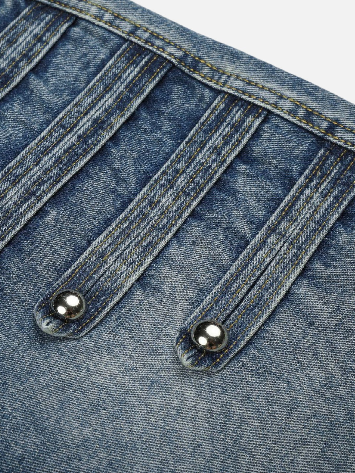 Haaura Buckle Strap Baggy Barrel Jeans