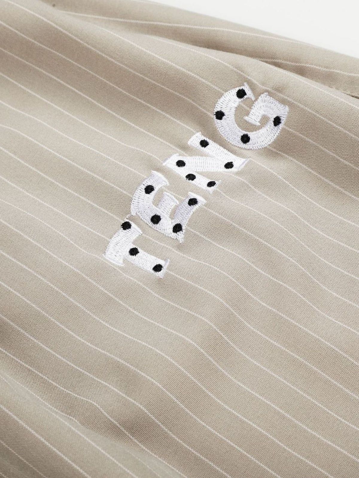 Haaura Pinstripe Polka Dot Patch Barrel Pants
