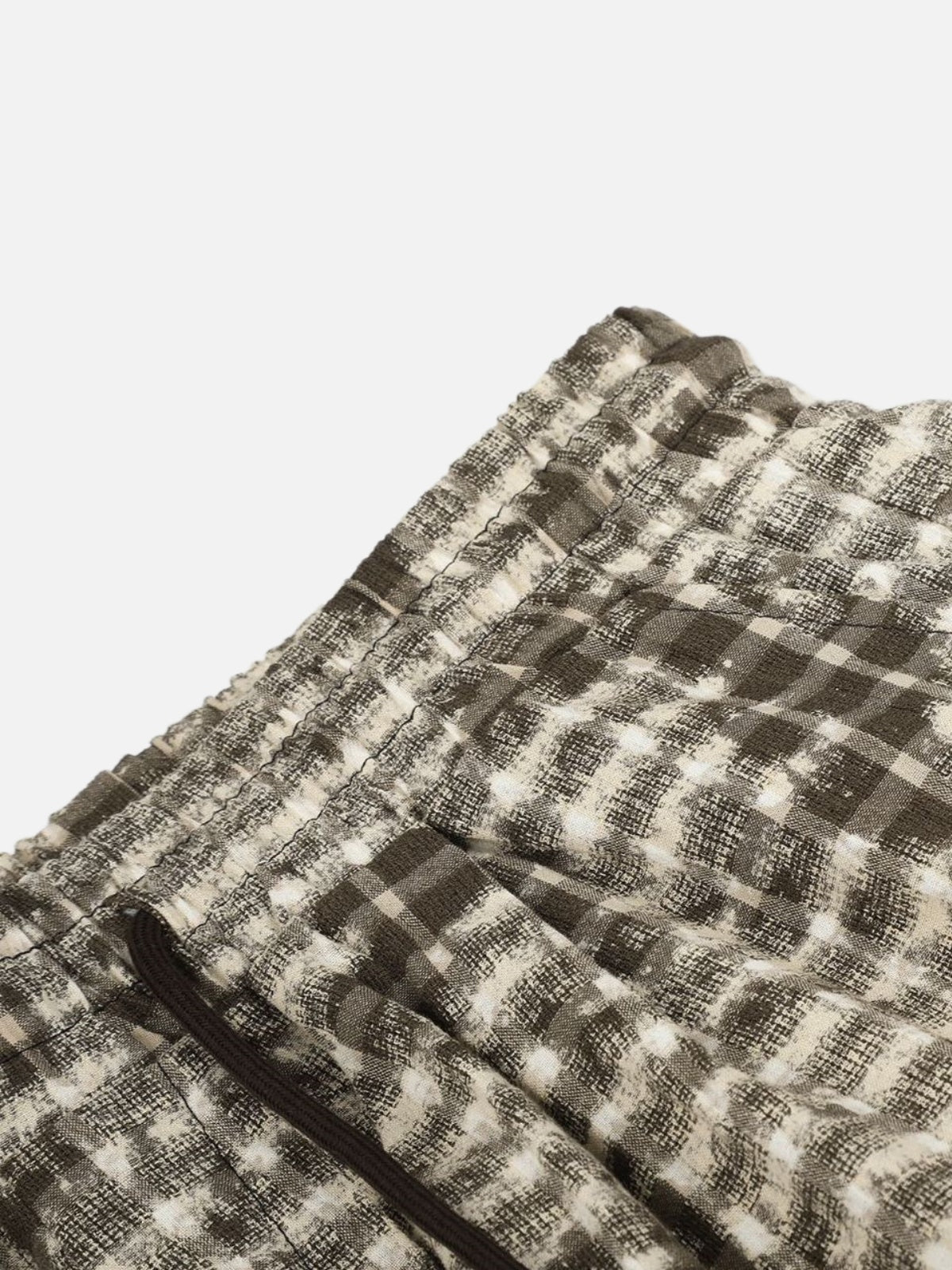 Haaura Acid Wash Plaid Baggy Pants