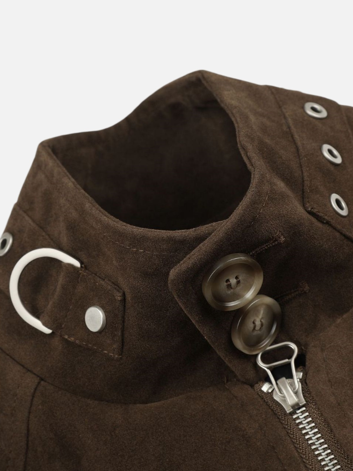 Haaura Suede Utility Zip Up Jacket