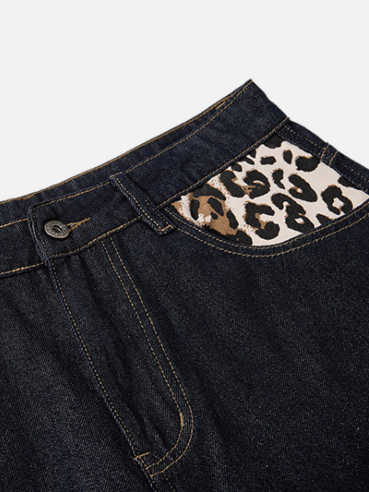 Haaura Leopard Star Patch Baggy Jeans
