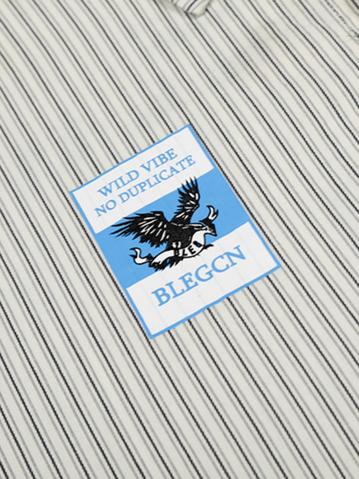 Haaura Boxy Pinstripe Patch Shirt