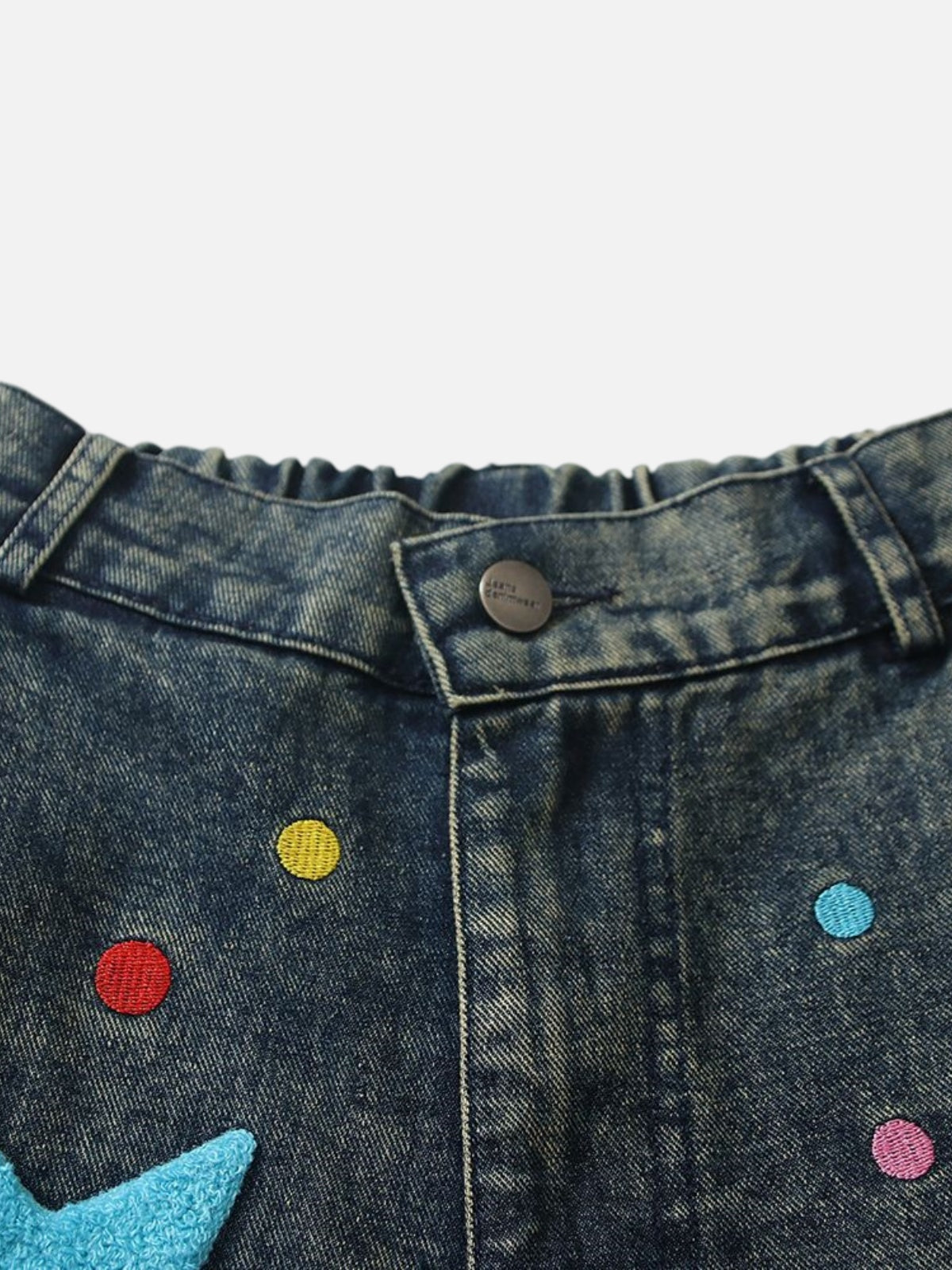 Haaura Colorful Star Patch Baggy Jeans