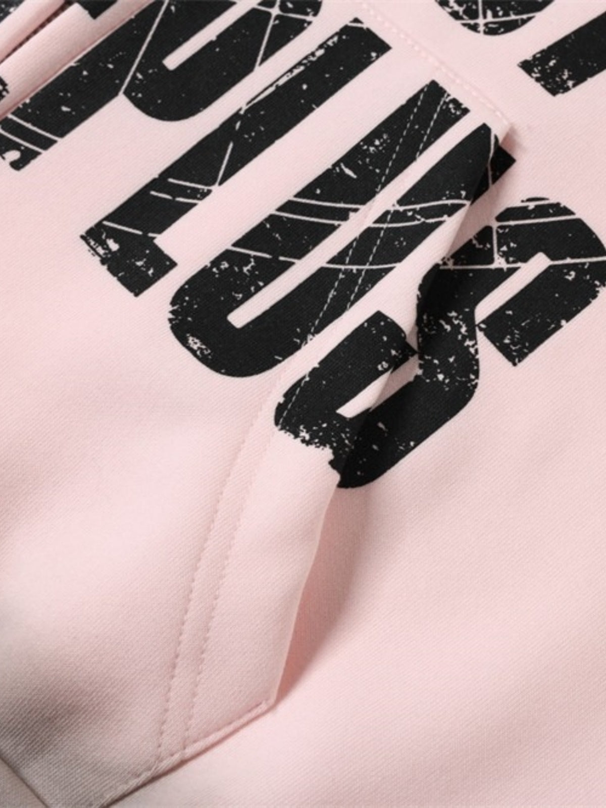 Haaura Distressed Slogan Zip Up Hoodie
