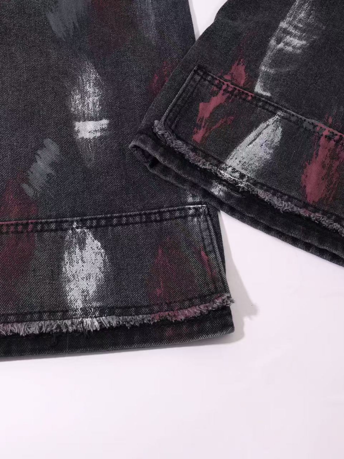 Haaura Multi-Pocket Splatter Super Baggy Jeans