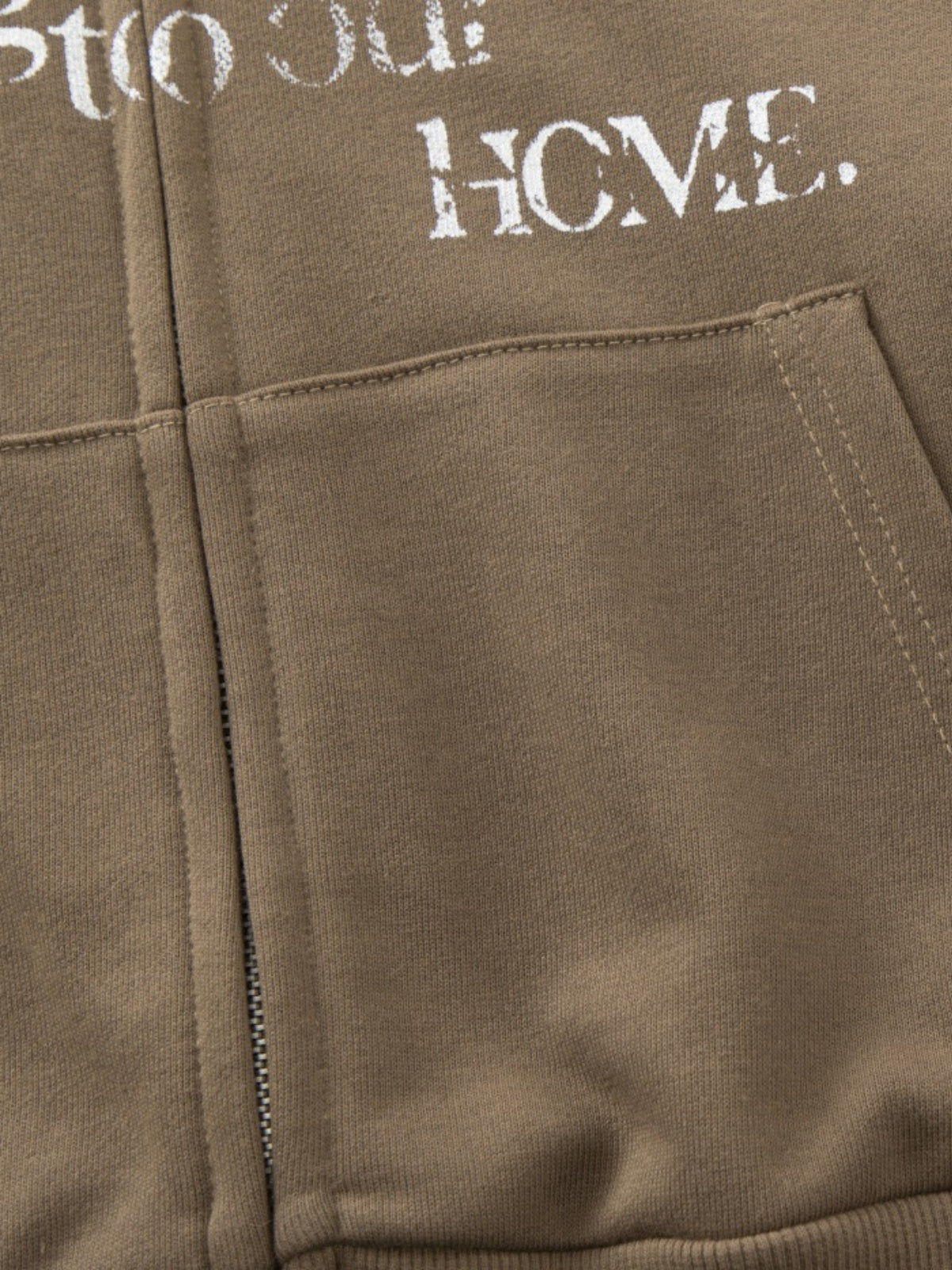 Haaura Slogan Graphic Zip Up Hoodie