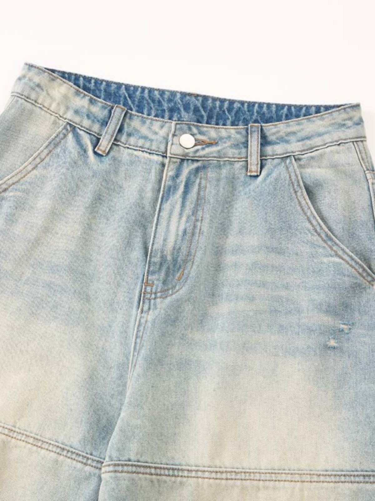 Haaura Washed Panel Baggy Barrel Jeans