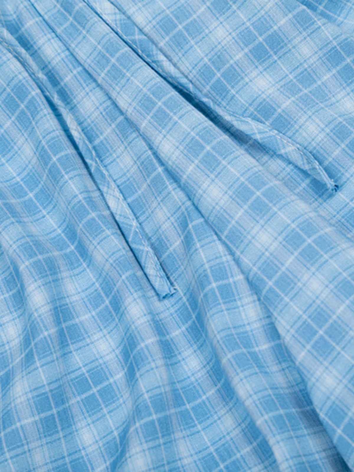Haaura Drawstring Plaid Baggy Pants