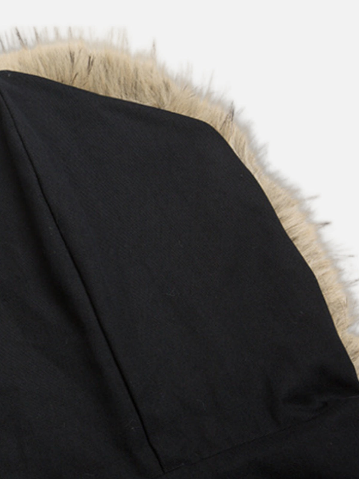 Haaura Faux Fur Trim Contrast Stitch Jacket