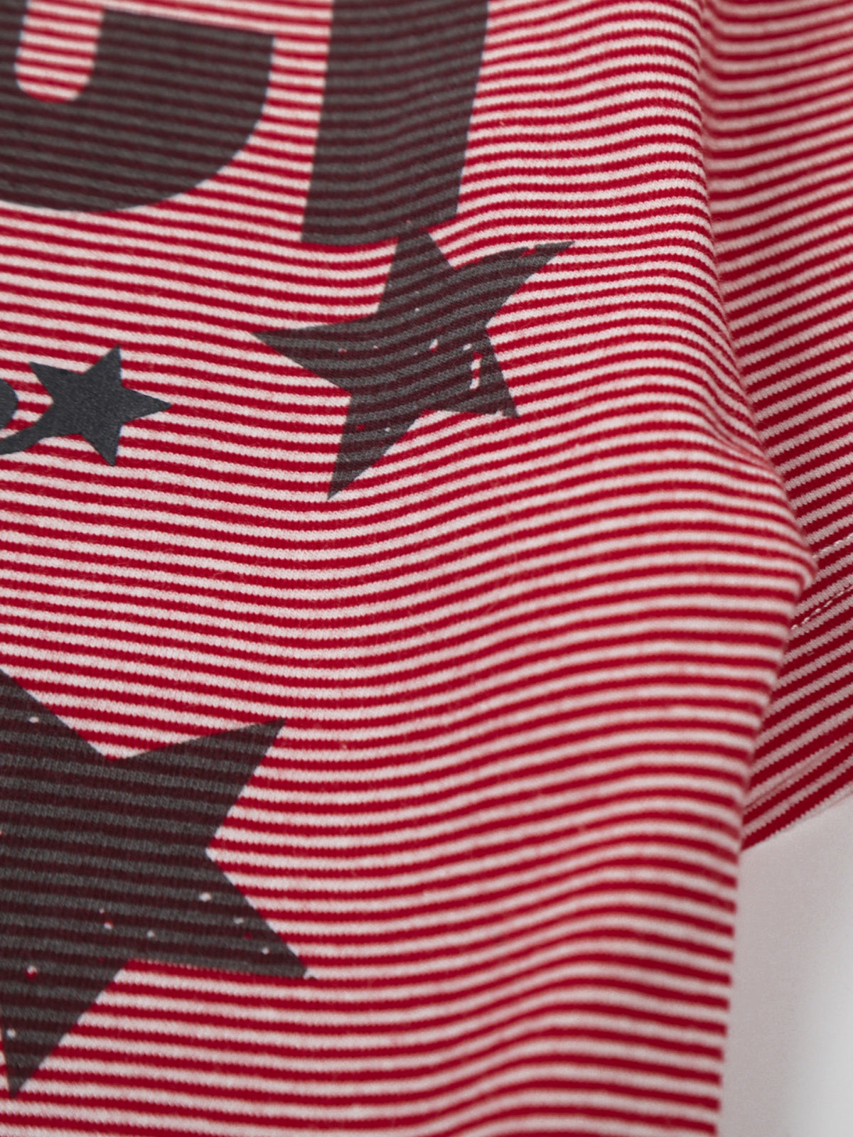 Haaura Cropped Striped Star Ringer Top