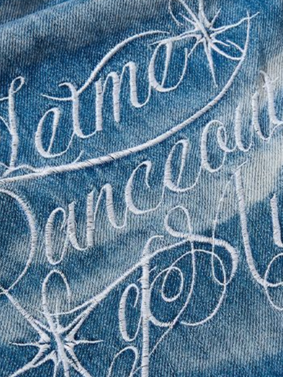 Haaura Washed Script Baggy Jeans