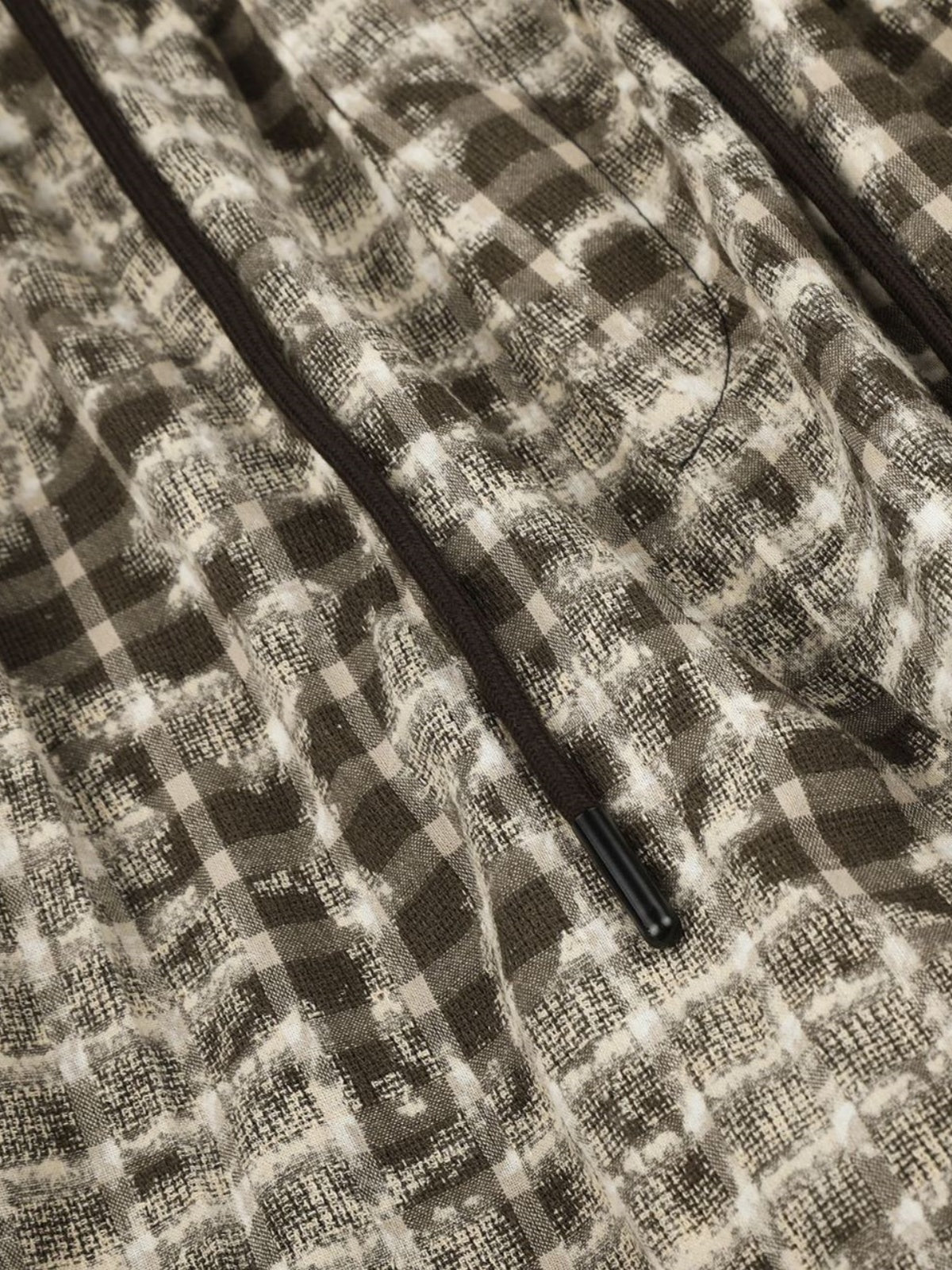 Haaura Acid Wash Plaid Baggy Pants
