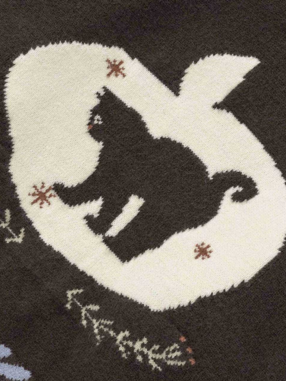 Haaura Apple Cat Jacquard Hoodie