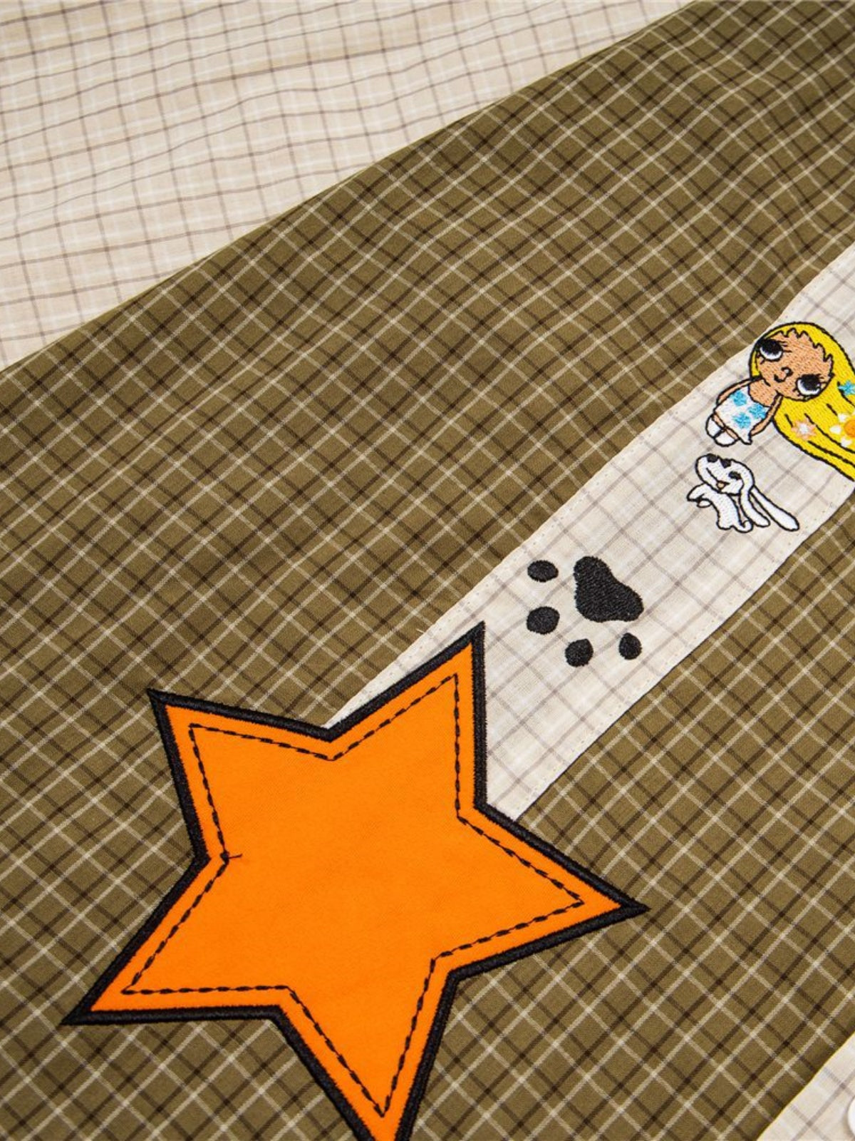 Haaura Cartoon Star Patchwork Shirt