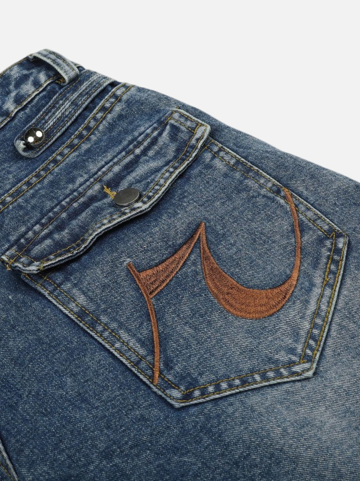 Haaura Buckle Strap Baggy Barrel Jeans