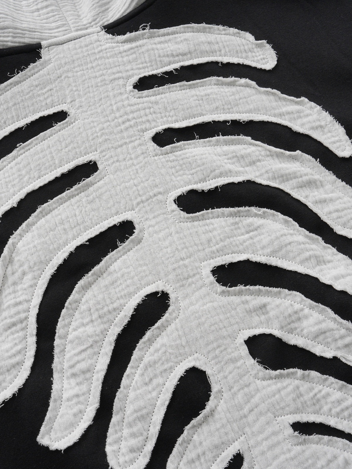 Haaura Boxy Skeleton Patch Zip Up Hoodie