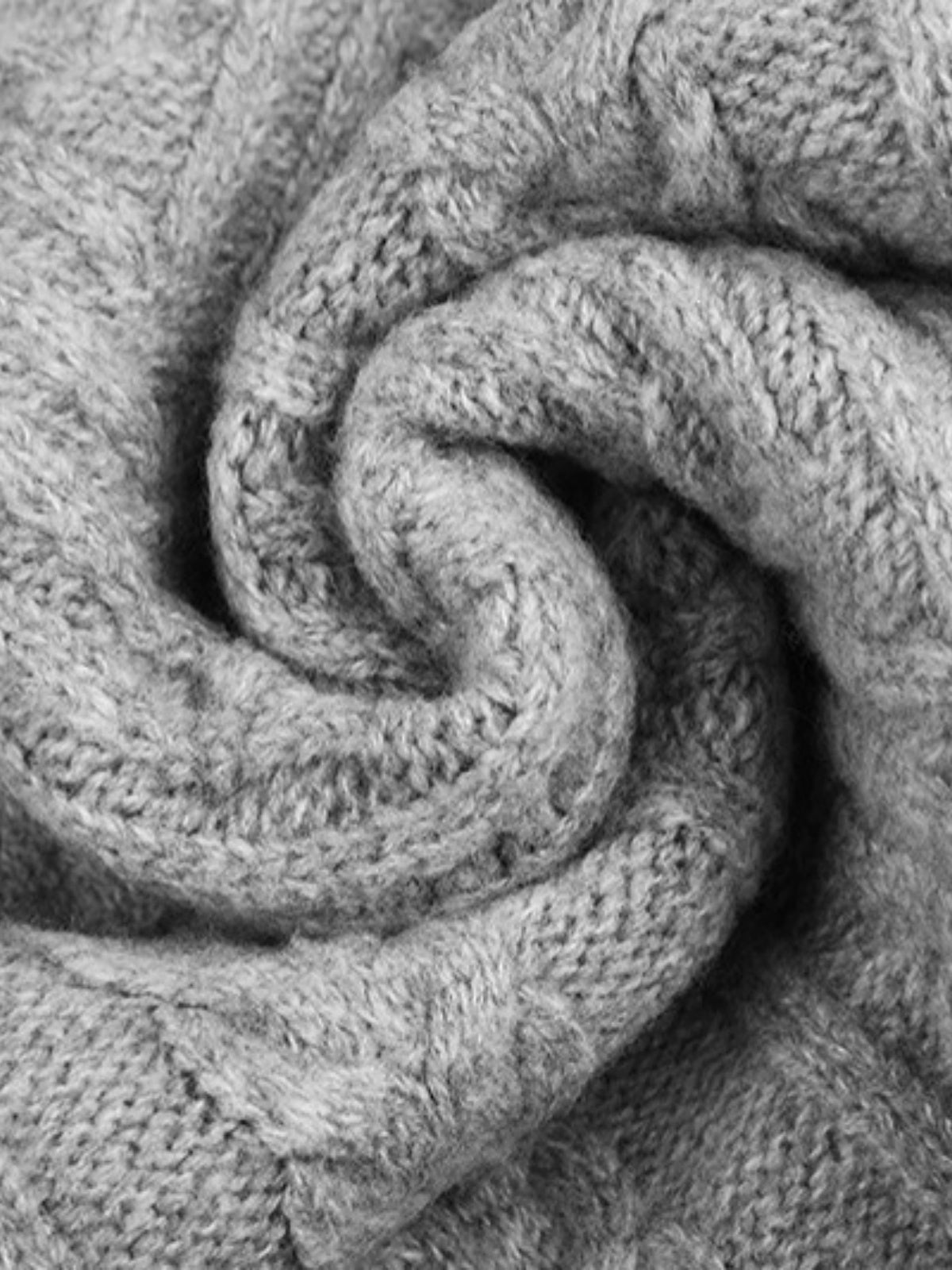 Haaura Asymmetrical Cable Knit Turtleneck Sweater