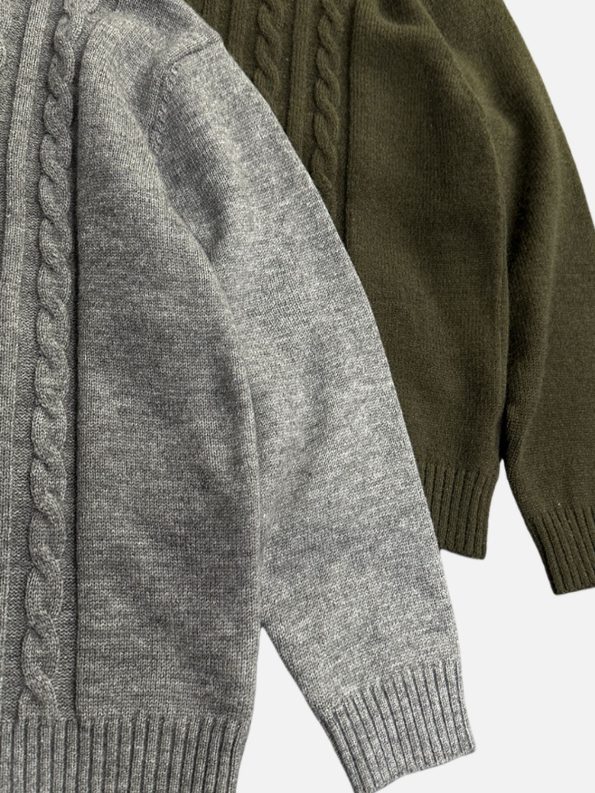 Haaura Cable Knit Henley Sweater