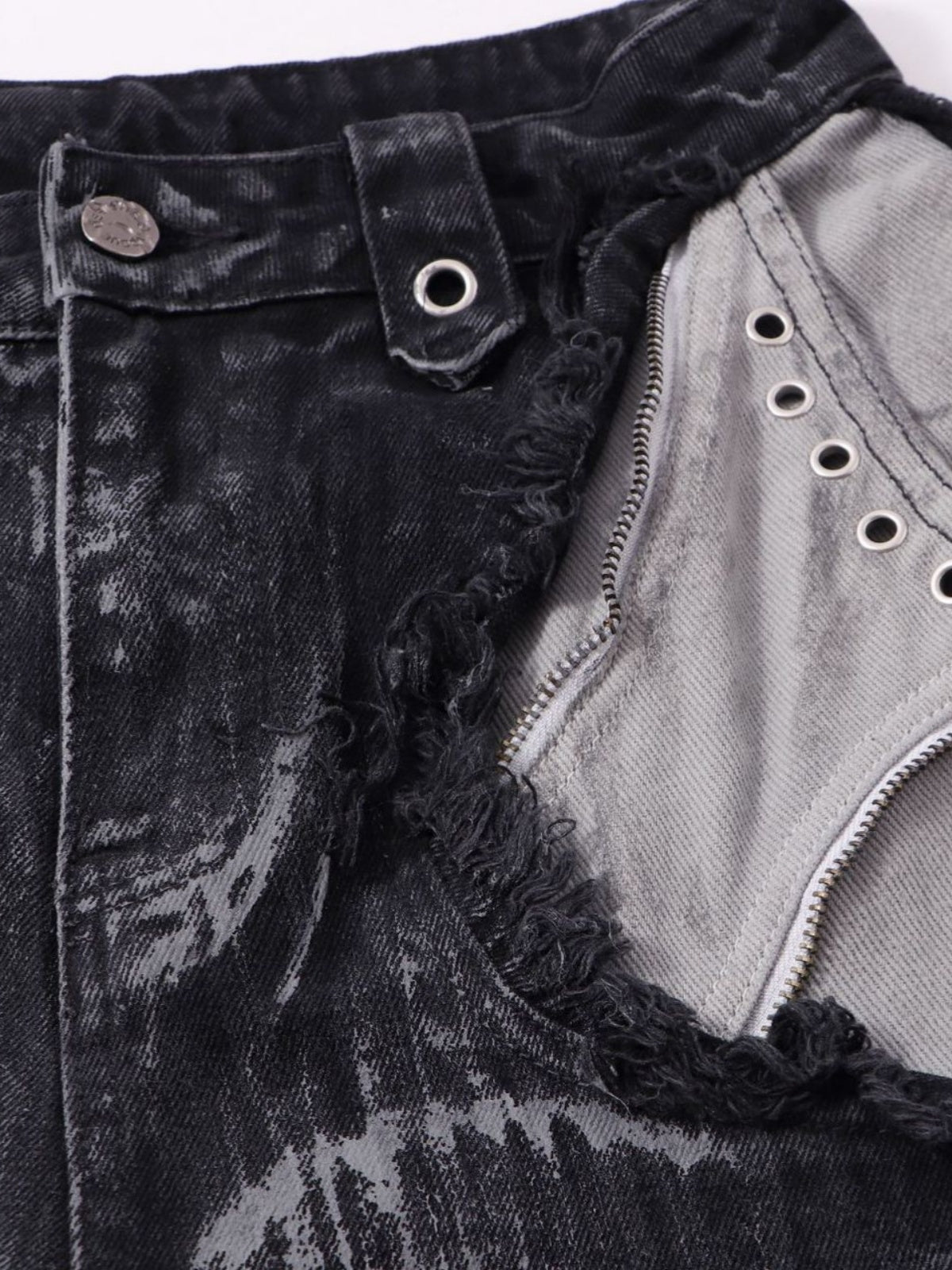 Haaura Super Baggy Patchwork Multi-Ring Denim Pants