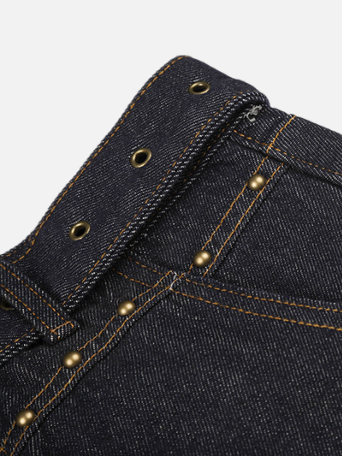 Haaura Belted Embellished Cuff Baggy Jeans