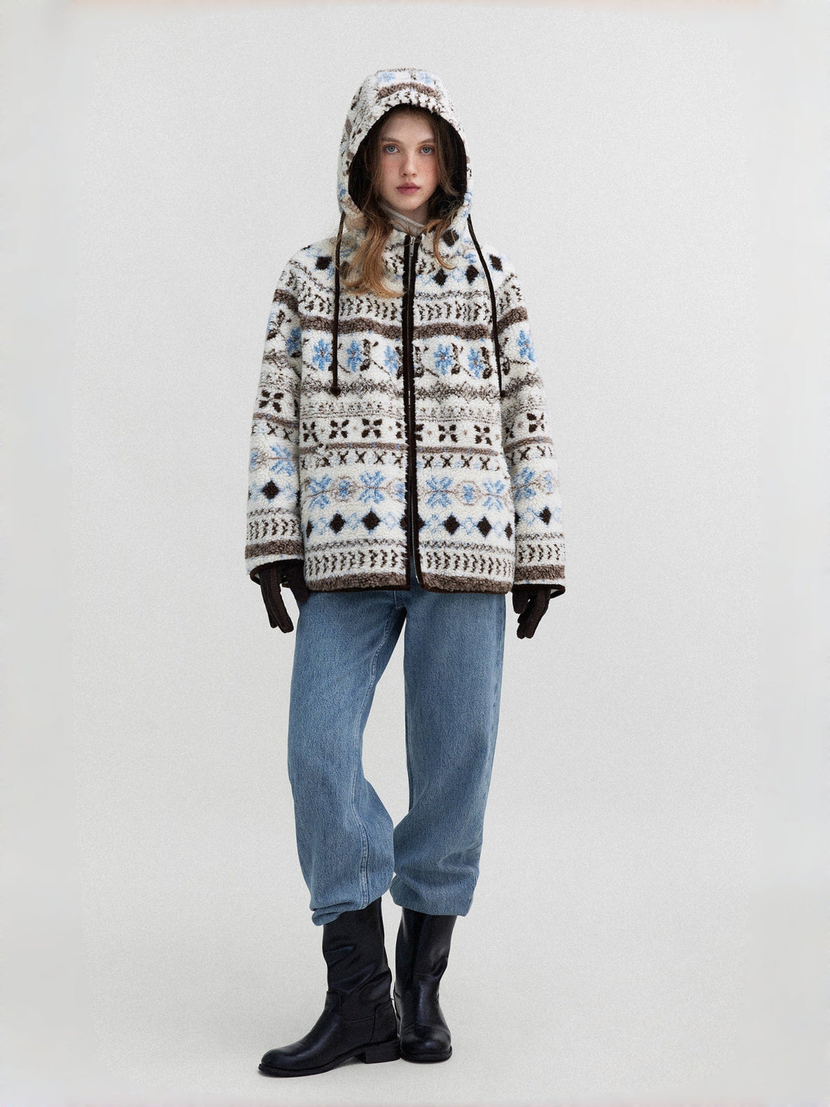 Haaura Snowflake Fleece Hooded Jacket