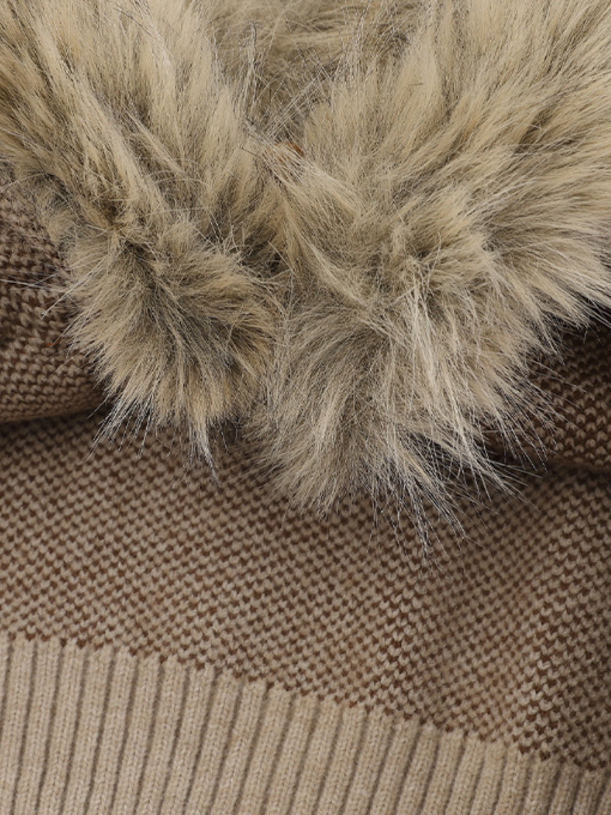 Haaura Fur Trim Star Hooded Cardigan