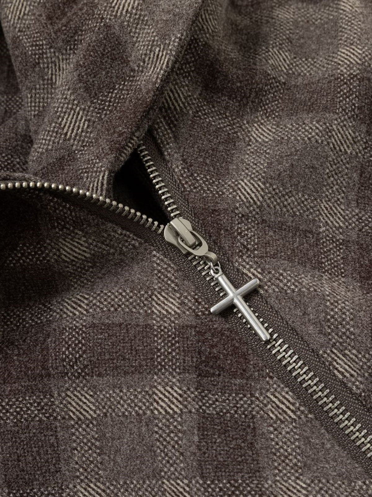 Haaura Argyle Zip Up Hoodie