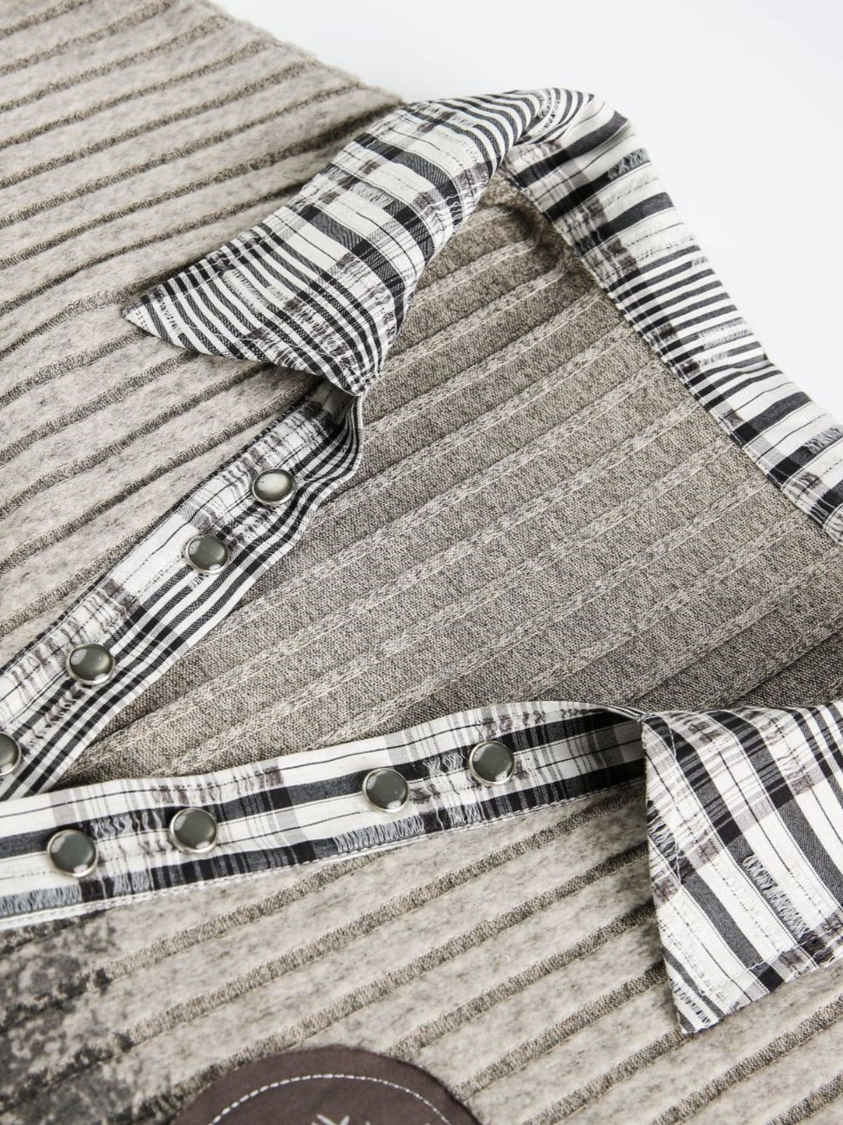 Haaura Bear-Print Patchwork Knit Sweater