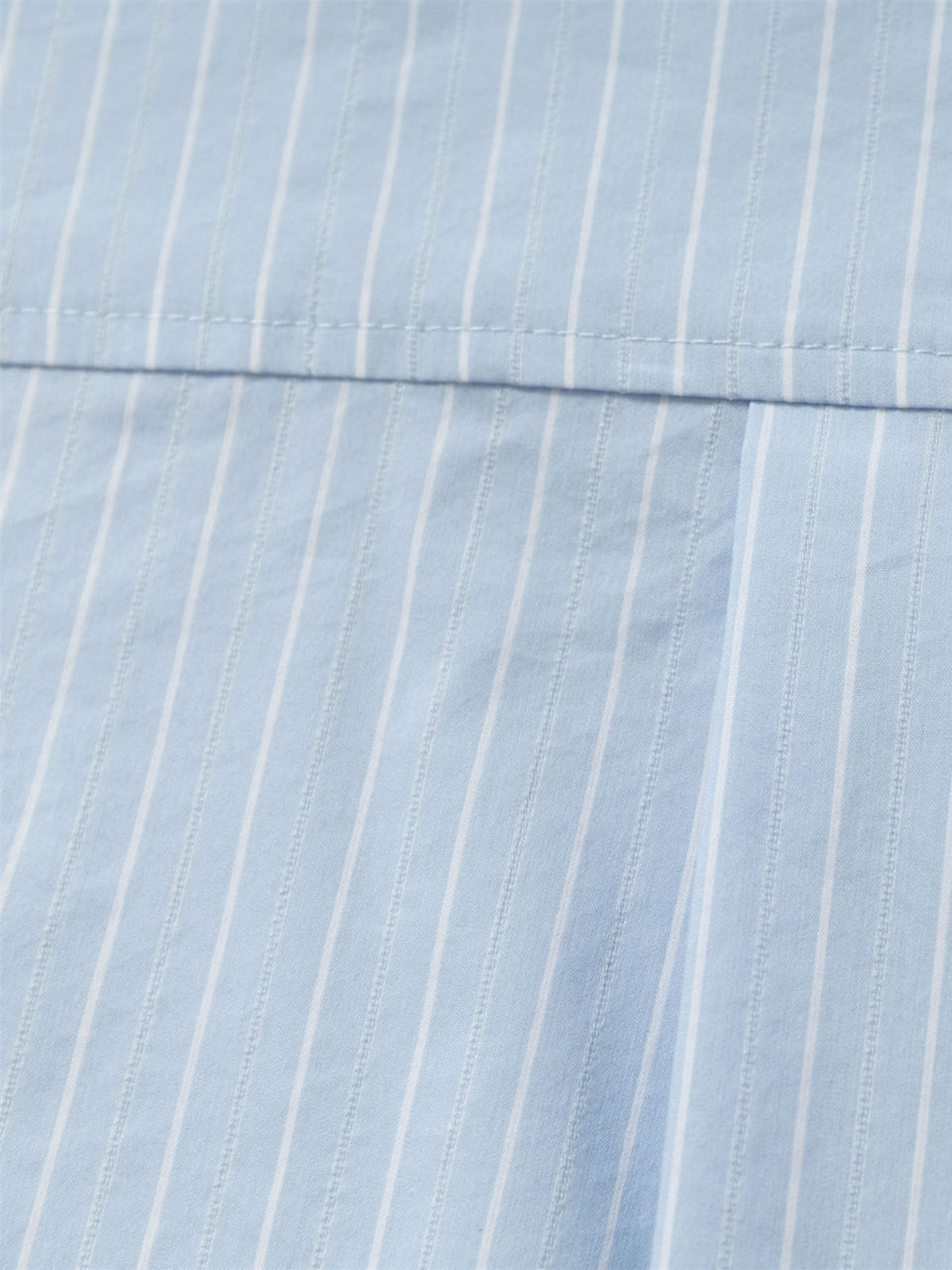 Haaura Boxy Stripe Embroidery Short Sleeve Shirt