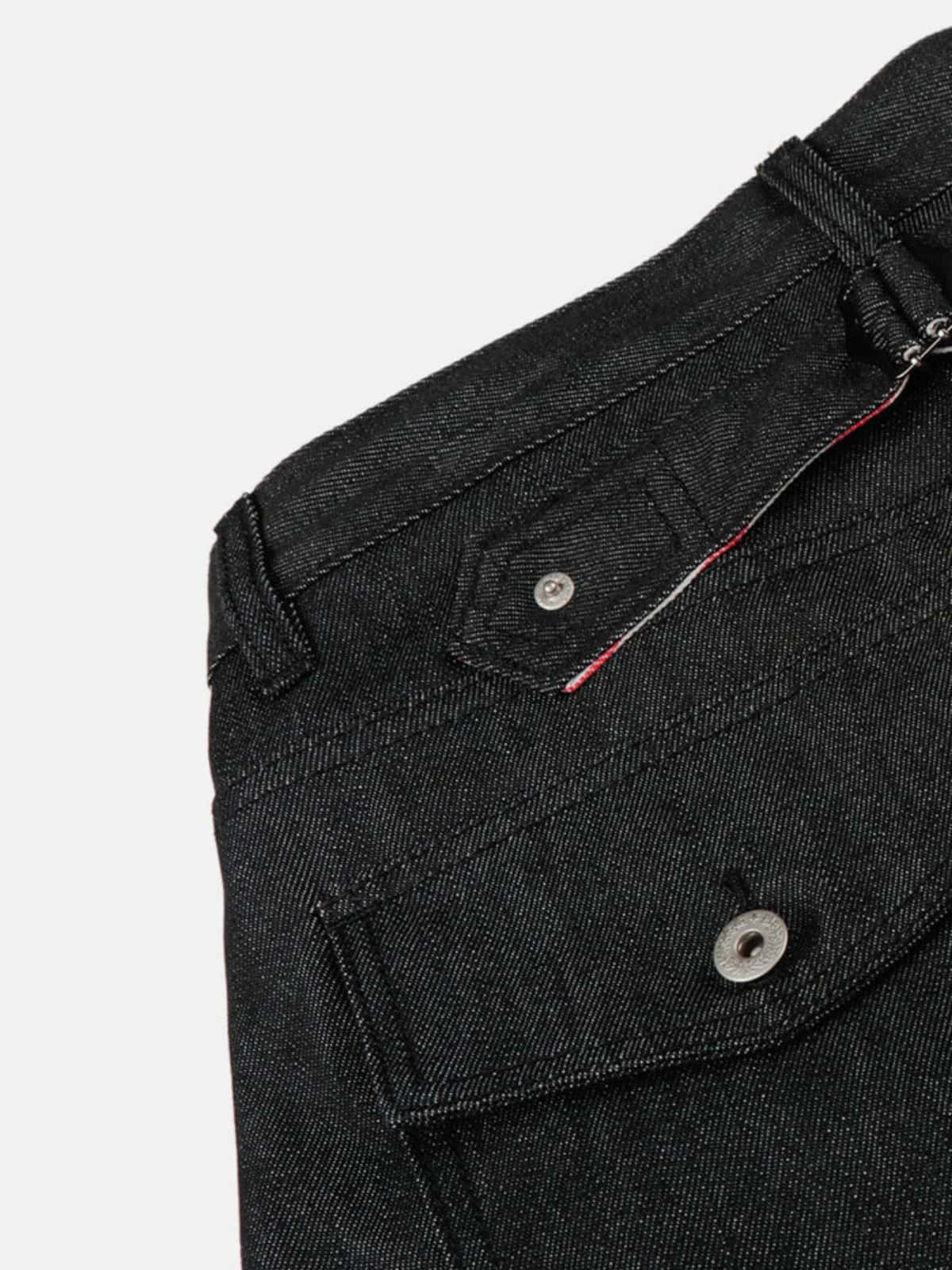 Haaura Striped Flap Pocket Jeans