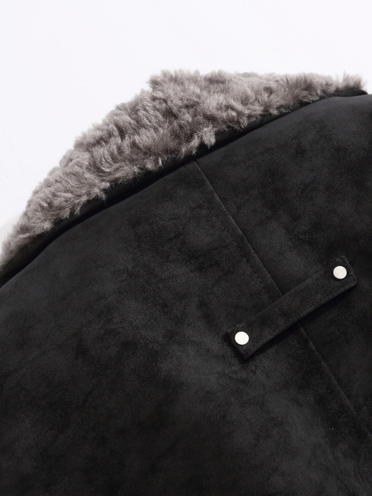 Haaura Shearling Collar Suede Jacket